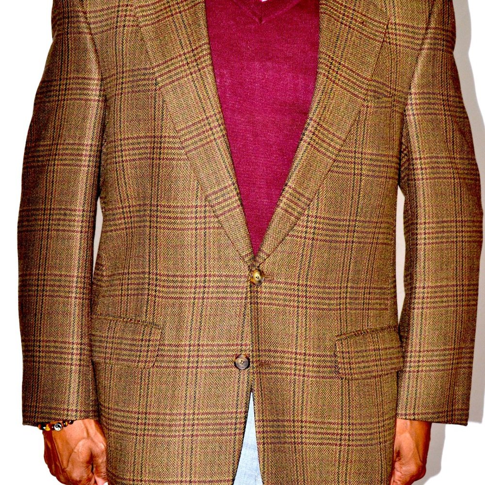 Mens’ Brown Single Breasted Blazer Glen Plaid Burberry